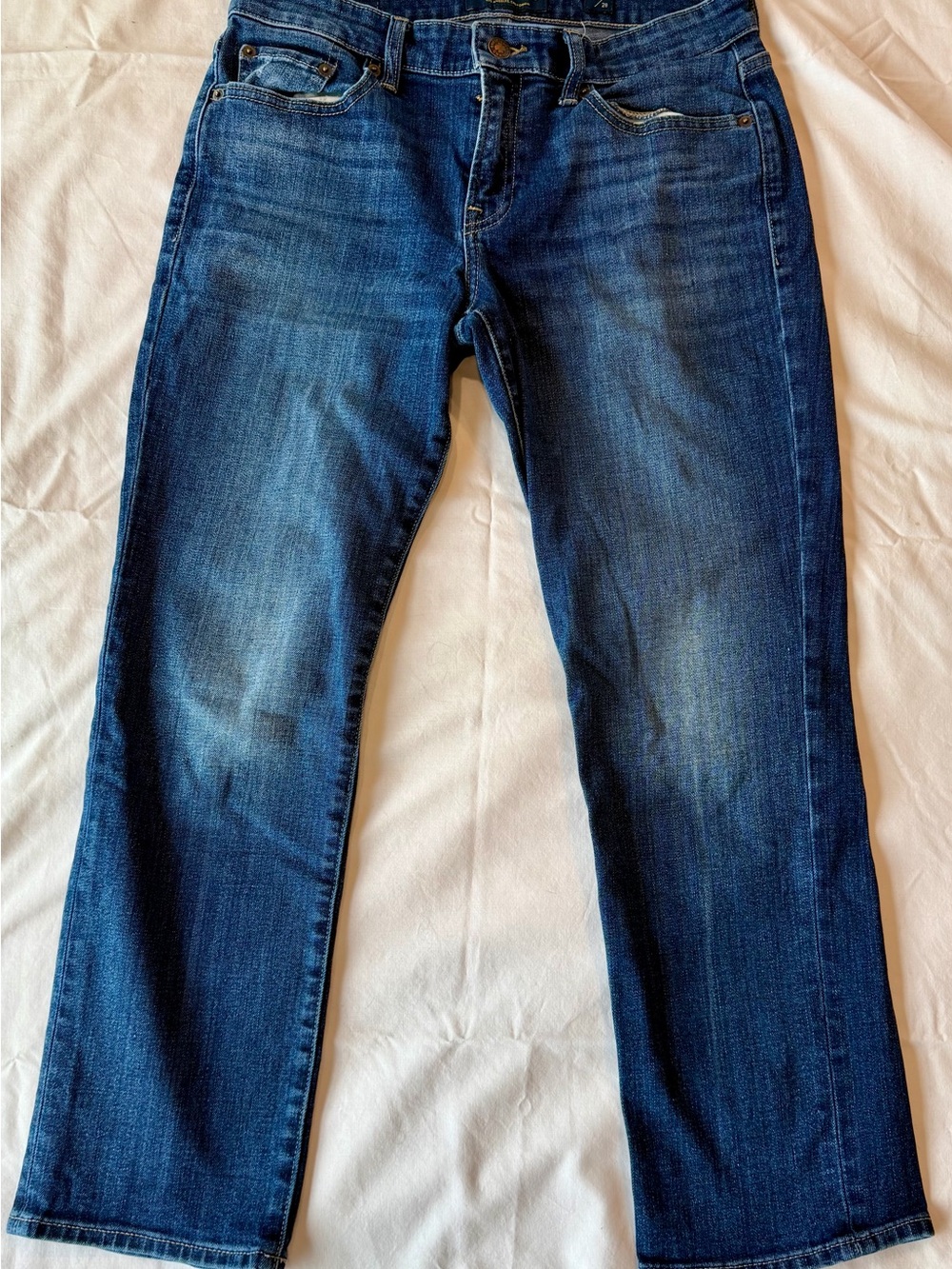Lucky Brand Women's Dark Blue Cropped Straight Jeans